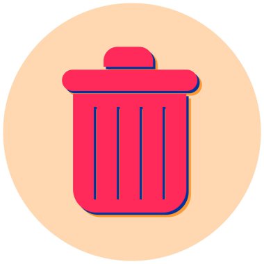 Çöp kutusu simgesi, vektör illüstrasyonu