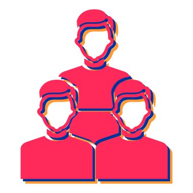 İnsanlar avatar simgesi. Kadın yüzü çizimi olan erkeğin izometriği