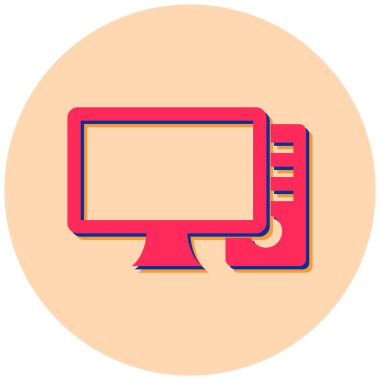 Bilgisayar. Web simgesi basit illüstrasyon