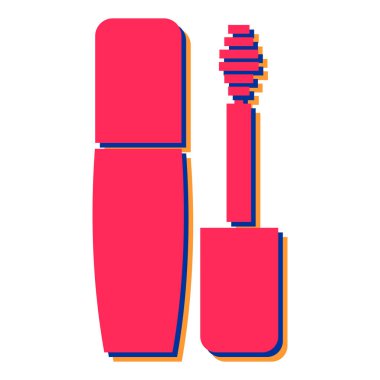 Ruj ikonu. Web için rimel fırçası vektör simgelerinin düz çizimi