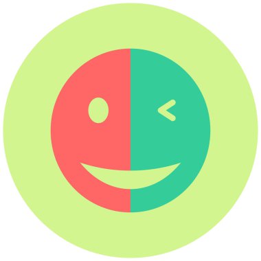 Wink emoticon, vektör illüstrasyonu