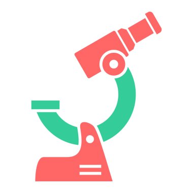 Mikroskop simgesi. Web için laboratuvar ekipmanı vektör simgelerinin basit çizimi