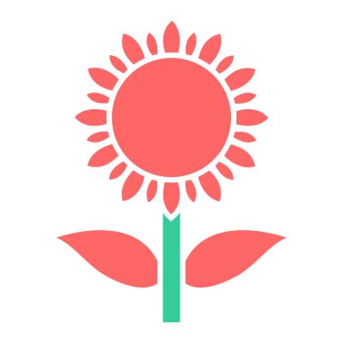 ayçiçeği ikonu vektör illüstrasyonu