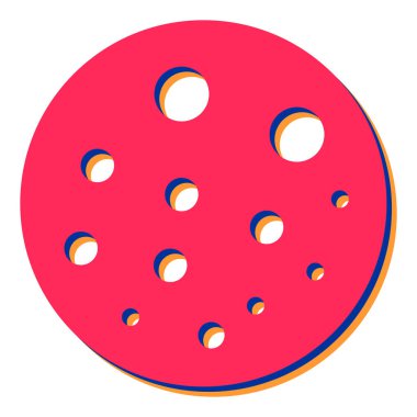 Pizza ikonu. Beyaz arkaplanda izole edilmiş web tasarımı için kırmızı havyar vektör simgelerinin izometriği