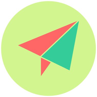 kağıt düzlem simgesi, vektör illüstrasyonu