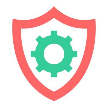 Beyaz arkaplanda kırmızı ok simgesine sahip kalkan