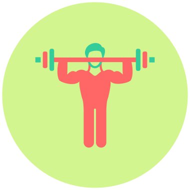 Omuz egzersizi. Web simgesi basit illüstrasyon