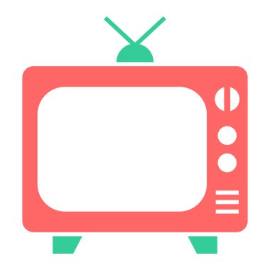Televizyon. Web simgesi basit illüstrasyon