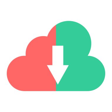 bulut indirme ikon vektör çizimi tasarımı