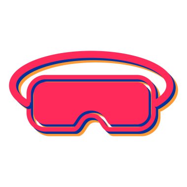 Maskeli bir kırmızı ve beyaz simgenin vektör çizimi