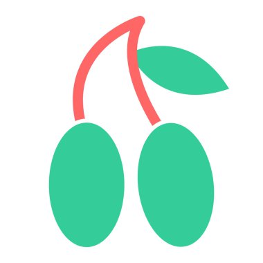 Kiraz. Web simgesi basit illüstrasyon