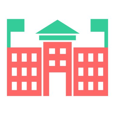 Bina. Web simgesi basit illüstrasyon