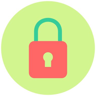 Kilit. Web simgesi basit illüstrasyon