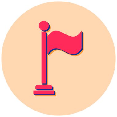 Bayrak. Web simgesi vektör illüstrasyonu