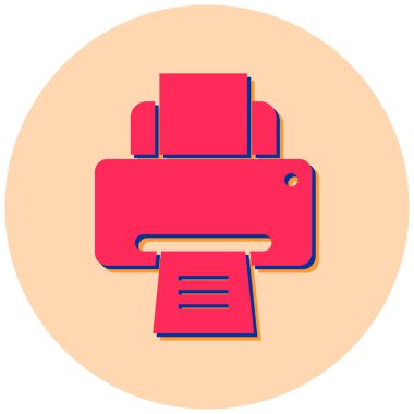 Yazıcı. Web simgesi basit tasarım