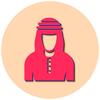 Müslüman adam ikonu. düz dizayn biçimi 10