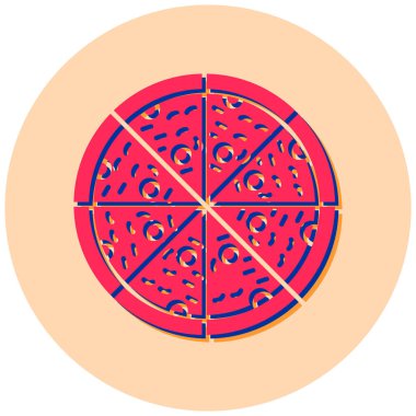 pizza. Web simgesi basit illüstrasyon