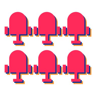 Kırmızı çizgi masa lambası simgesi beyaz arkaplanda izole edildi. vektör illüstrasyonu