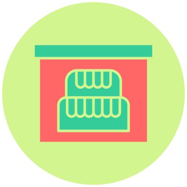 Kek kutusu. Web simgesi vektör illüstrasyonu