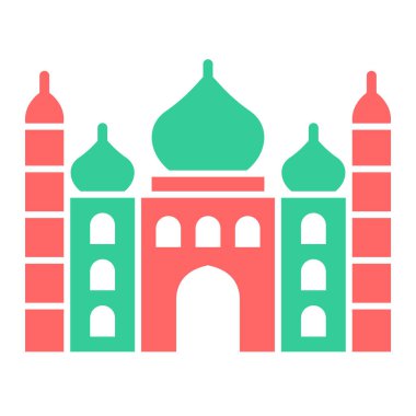 Taç mahal simgesi, vektör illüstrasyonu