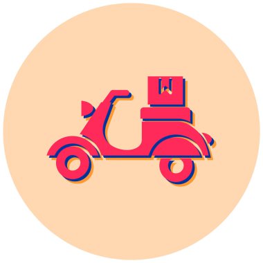 Teslimat scooter ikonu. Basit resimleme