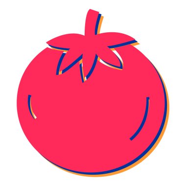 Domates ikonu. beyaz arkaplanda kırmızı soğan vektör çizimi