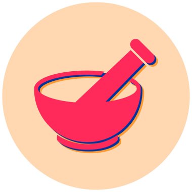 Havan topu, tokmak, tuz ve diğer, vektör illüstrasyonu