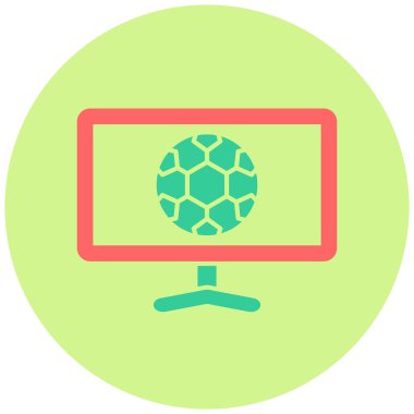 Futbol maçı var. Web simgesi basit illüstrasyon