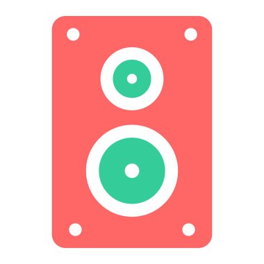 Müzik hoparlörü simgesi, vektör illüstrasyonu