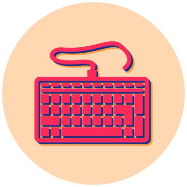 Klavye. Web simgesi basit illüstrasyon