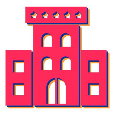 Bir ortaçağ binasının vektör çizimi