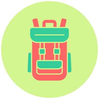 Kamp Çantası. Web simgesi basit illüstrasyon