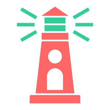 Deniz feneri. Web simgesi basit tasarım