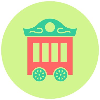 Circus Wagon simgesinin vektör çizimi