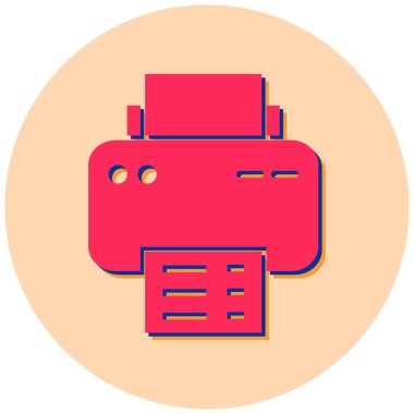 Yazıcı. Web simgesi basit illüstrasyon