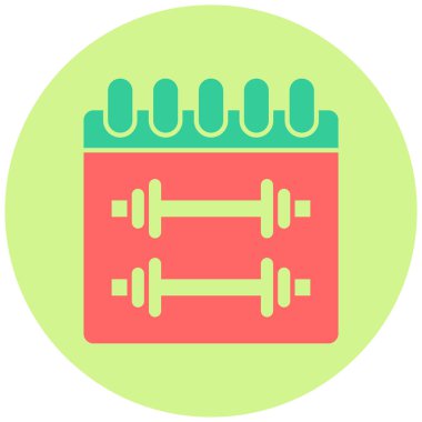 Jimnastik Takvimi simgesinin vektör çizimi