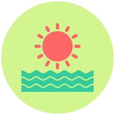 Deniz. Web simgesi basit illüstrasyon