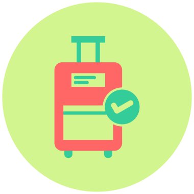 Bagaj kontrolü. Web simgesi basit illüstrasyon