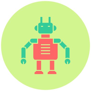 robot. Web simgesi basit illüstrasyon