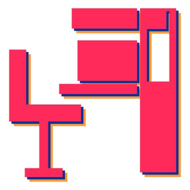 İş yerinin vektör illüstrasyonu 