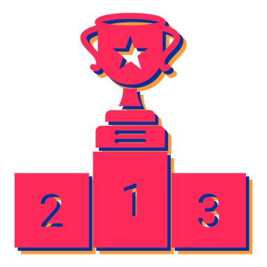 Galibiyet kupası ve bir kupa kazanan. vektör illüstrasyonu