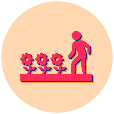 Bahçıvan. Web simgesi basit illüstrasyon