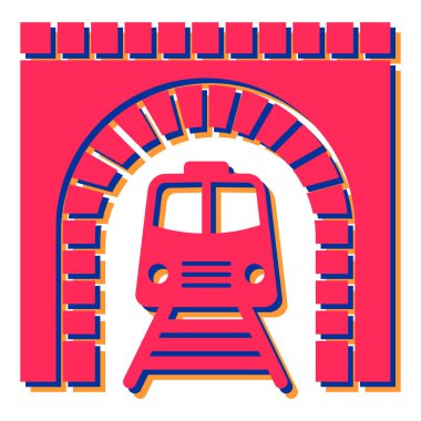 Bir tren simgesinin vektör illüstrasyonu