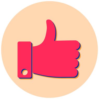 Başparmak yukarı. Web simgesi basit illüstrasyon