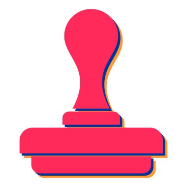 kırmızı saplı pul, vektör illüstrasyonu