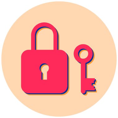 Kilit. Web simgesi basit illüstrasyon