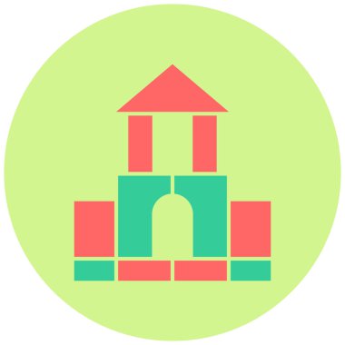 Bloklar Evi. Web simgesi basit illüstrasyon