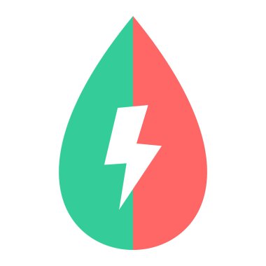 İzole bir çizgi çizimi. Yıldırımlı elektrik ikonu.