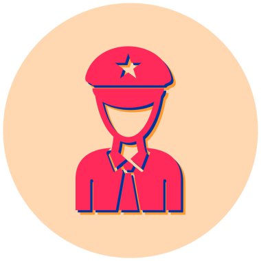 Beyaz arka planda izole edilmiş polis ikonu. ordu sembolü illüstrasyon.