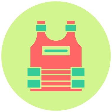 Sırt çantasının kurşun geçirmez ceket simgesi